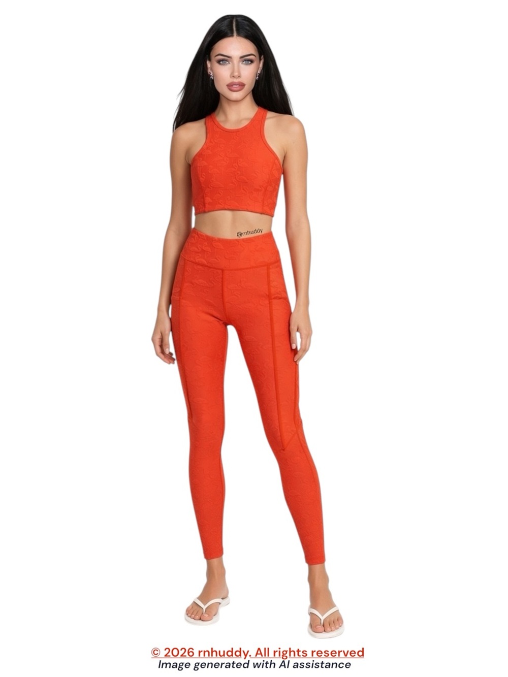 NWT Twenty Montreal XS hot coral 3D flamingo tank & leggings